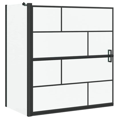 Schermo per Bagno e Doccia Nero e trasparente 116 x 68 x 128 cm