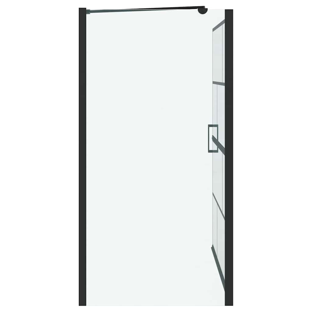 Schermo per Bagno e Doccia Nero e trasparente 116 x 68 x 128 cm