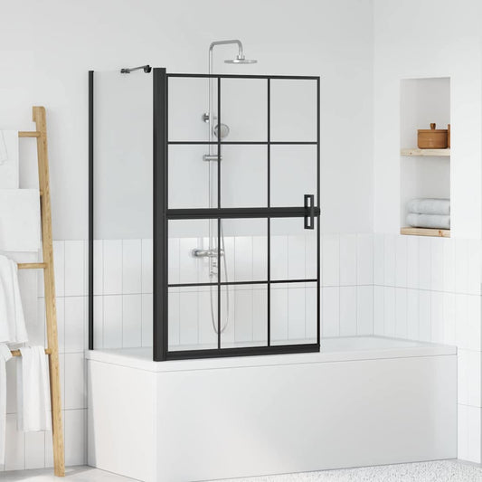 Schermo per Bagno e Doccia Nero e trasparente 80 x 68 x 128 cm | homemem39