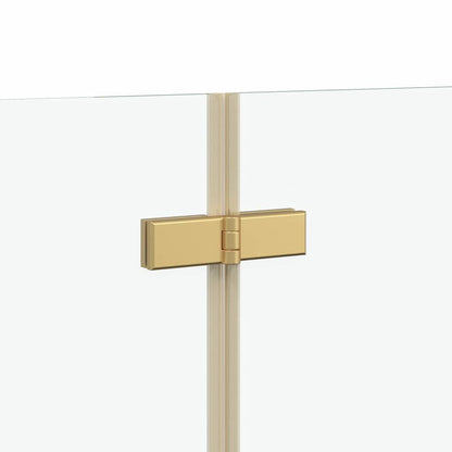 Involucro Doccia Oro 130 x 138 cm Vetro ESG e Alluminio