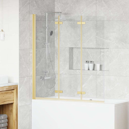 Involucro Doccia Oro 130 x 138 cm Vetro ESG e Alluminio | homemem39