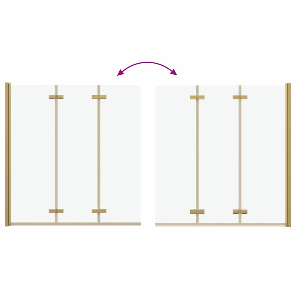 Involucro Doccia Oro 130 x 138 cm Vetro ESG e Alluminio