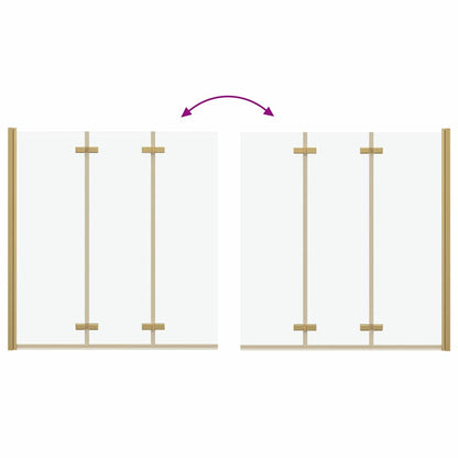 Involucro Doccia Oro 130 x 138 cm Vetro ESG e Alluminio