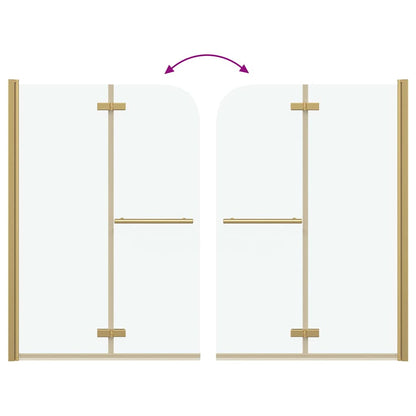 Involucro Doccia Oro 95 x 140 cm Vetro ESG e Alluminio