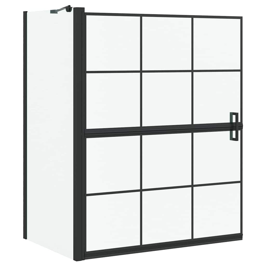 Schermo per Bagno e Doccia Nero e trasparente 100 x 68 x 128 cm