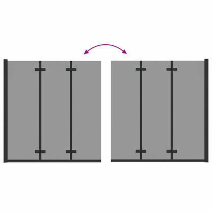 Involucro Doccia Nero 130 x 138 cm Vetro ESG e Alluminio