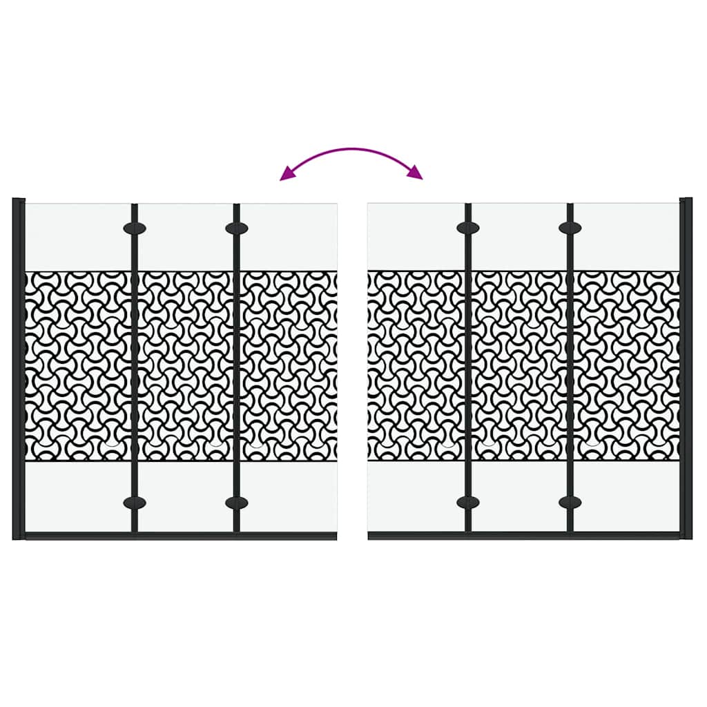 Involucro Doccia Nero e trasparente 130 x 130 cm vetro temperato