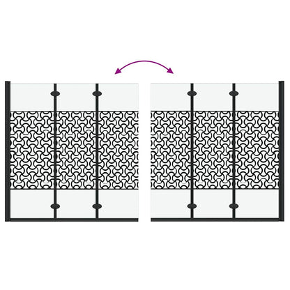 Involucro Doccia Nero e trasparente 130 x 130 cm vetro temperato