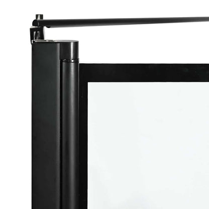Schermo per Bagno e Doccia Nero e trasparente 116 x 68 x 128 cm