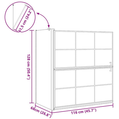 Schermo per Bagno e Doccia Nero e trasparente 116 x 68 x 128 cm