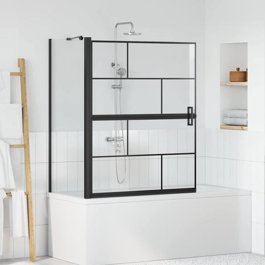 Schermo per Bagno e Doccia Nero e trasparente 100 x 68 x 128 cm | homemem39