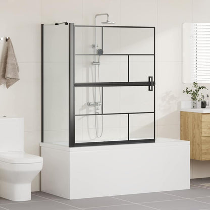 Schermo per Bagno e Doccia Nero e trasparente 100 x 68 x 128 cm