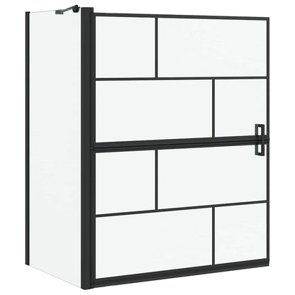 Schermo per Bagno e Doccia Nero e trasparente 116 x 68 x 128 cm
