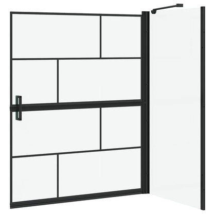 Schermo per Bagno e Doccia Nero e trasparente 116 x 68 x 128 cm