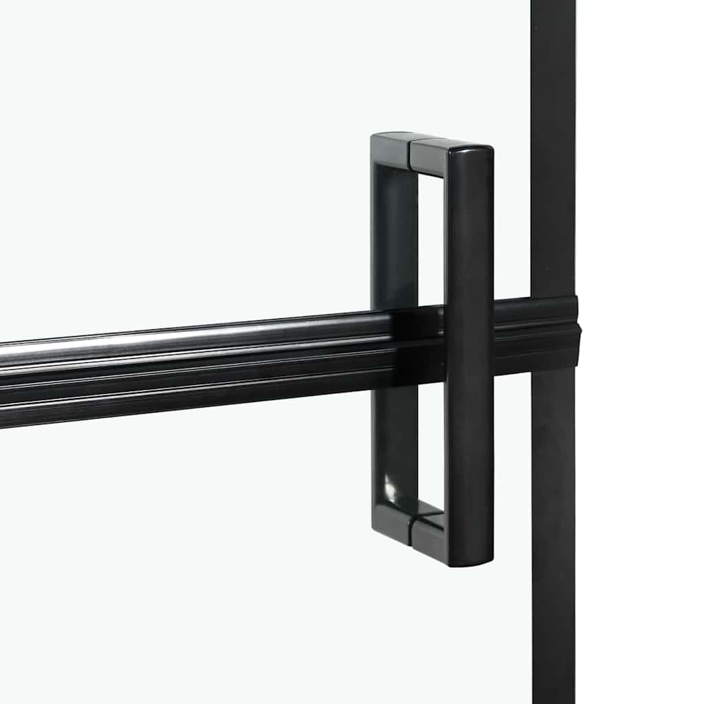 Schermo per Bagno e Doccia Nero e trasparente 80 x 68 x 128 cm