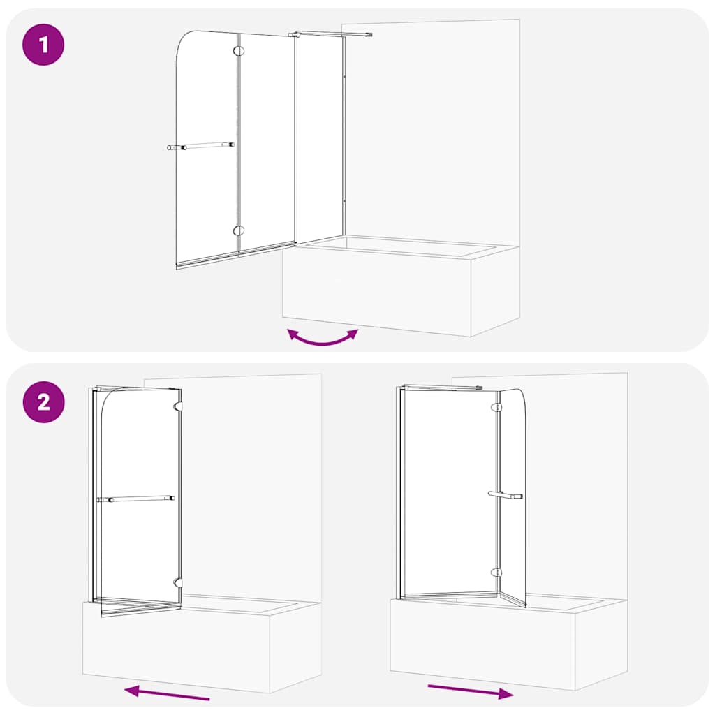 Involucro Doccia Bi-Fold Trasparente Scuro 120 x 67 x 129 cm