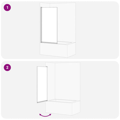 Schermo per Bagno e Doccia Nero 68 x 130 cm Vetro Temperato