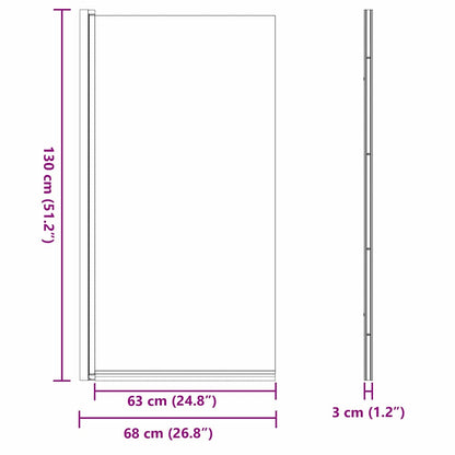 Schermo per Bagno e Doccia Nero 68 x 130 cm Vetro Temperato