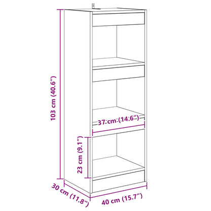 Armadio per Libri 3 livelli 40 x 30 x 103 cm Legno vecchio | homemem39