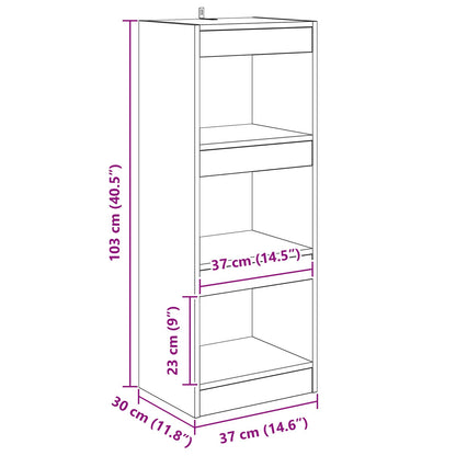 Armadio per Libri 3 livelli 37 x 30 x 103 cm rovere artigianale | homemem39