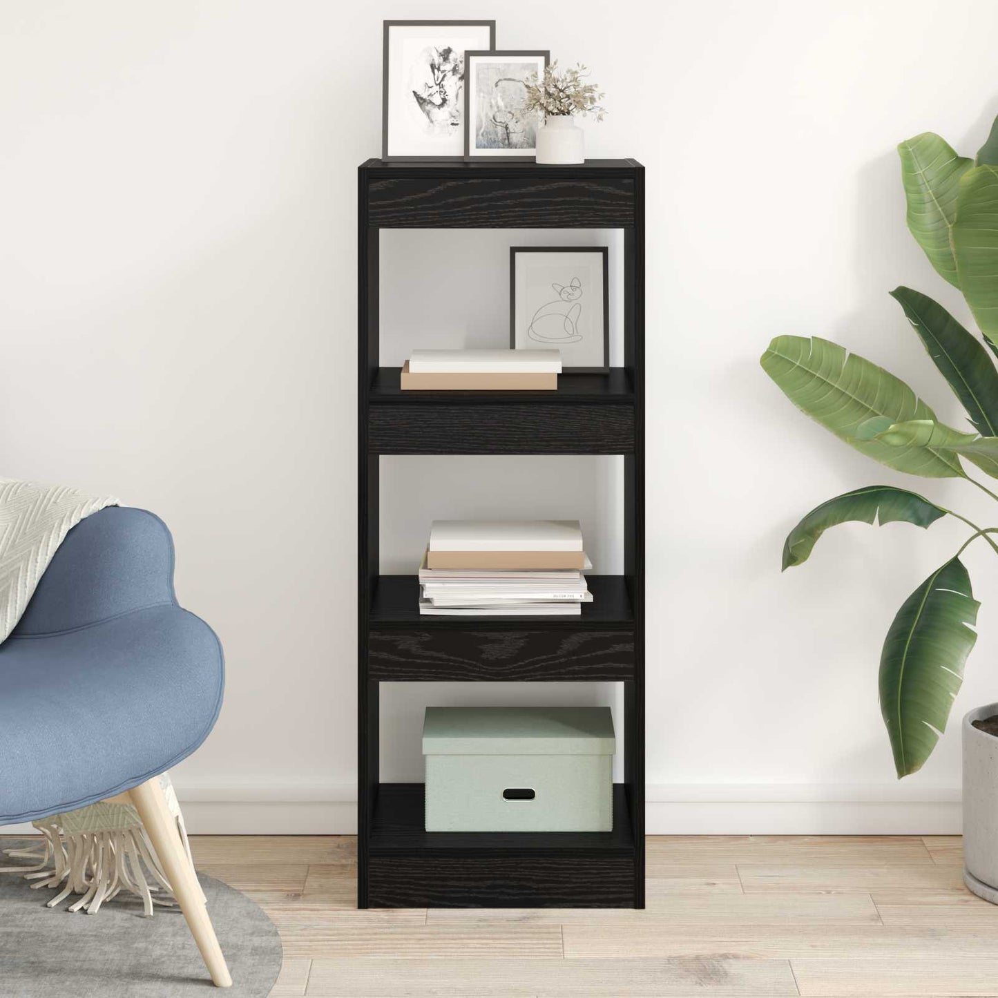 Armadio per Libri Rovere nero 37 x 30 x 103 cm | homemem39