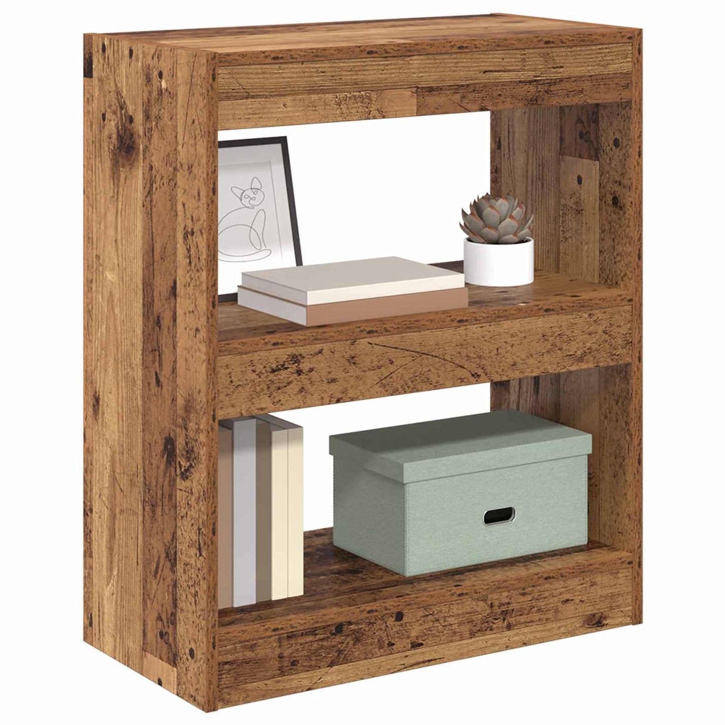 Armadio per Libri Legno vecchio 60 x 30 x 72 cm | homemem39