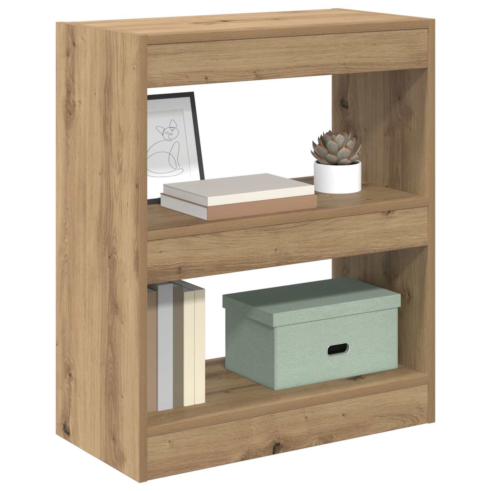 Armadio per Libri 2 livelli 60 x 30 x 72 cm Legno multistrato | homemem39