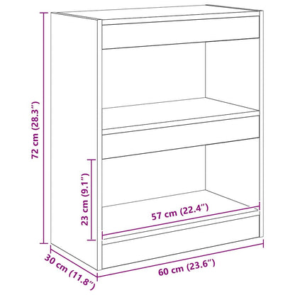 Armadio per Libri Rovere Nero 60 x 30 x 72 cm Legno multistrato