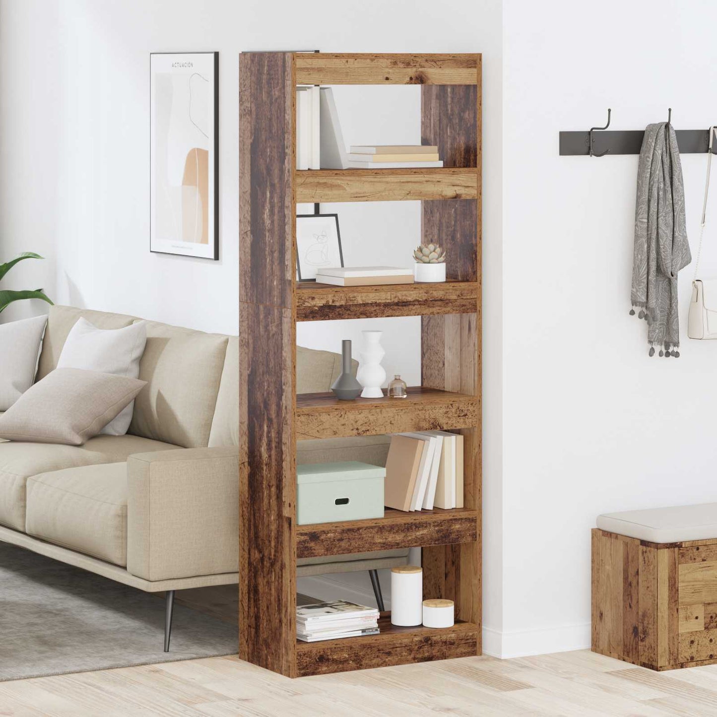 Armadio per Libri Legno vecchio 60 x 30 x 166 cm | homemem39