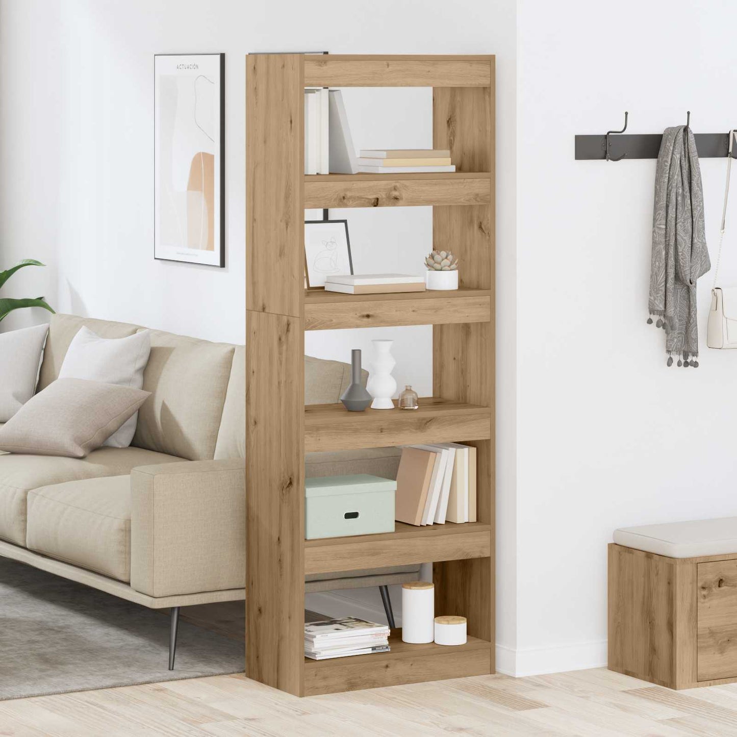 Armadio per Libri 5 livelli 60 x 30 x 166 cm Legno multistrato | homemem39