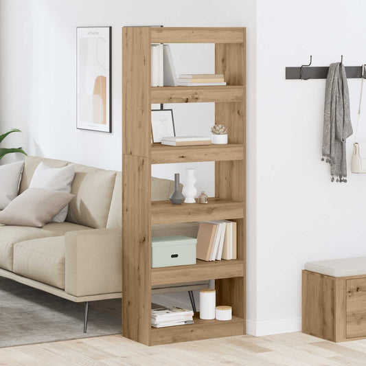 Armadio per Libri 5 livelli 60 x 30 x 166 cm rovere artigianale | homemem39
