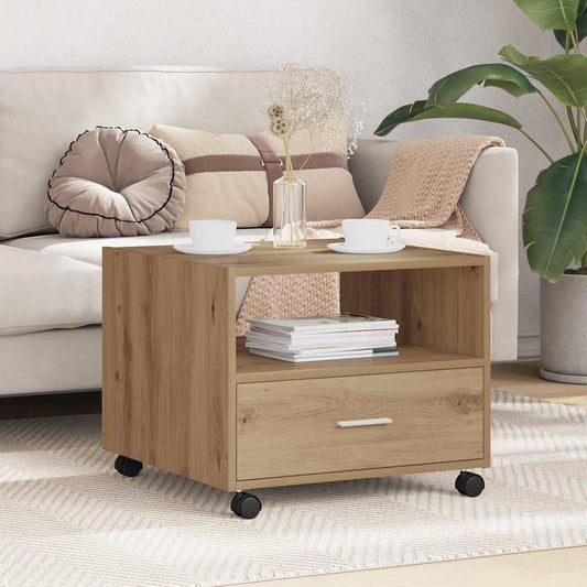 Tavolino da salotto Rovere artigianale 55 x 55 x 45cm