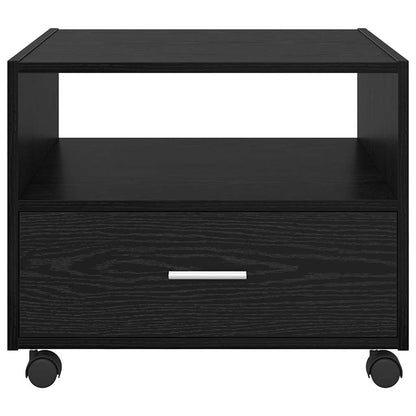Tavolino da salotto con cassetto Rovere Nero 55 x 55 x 45cm