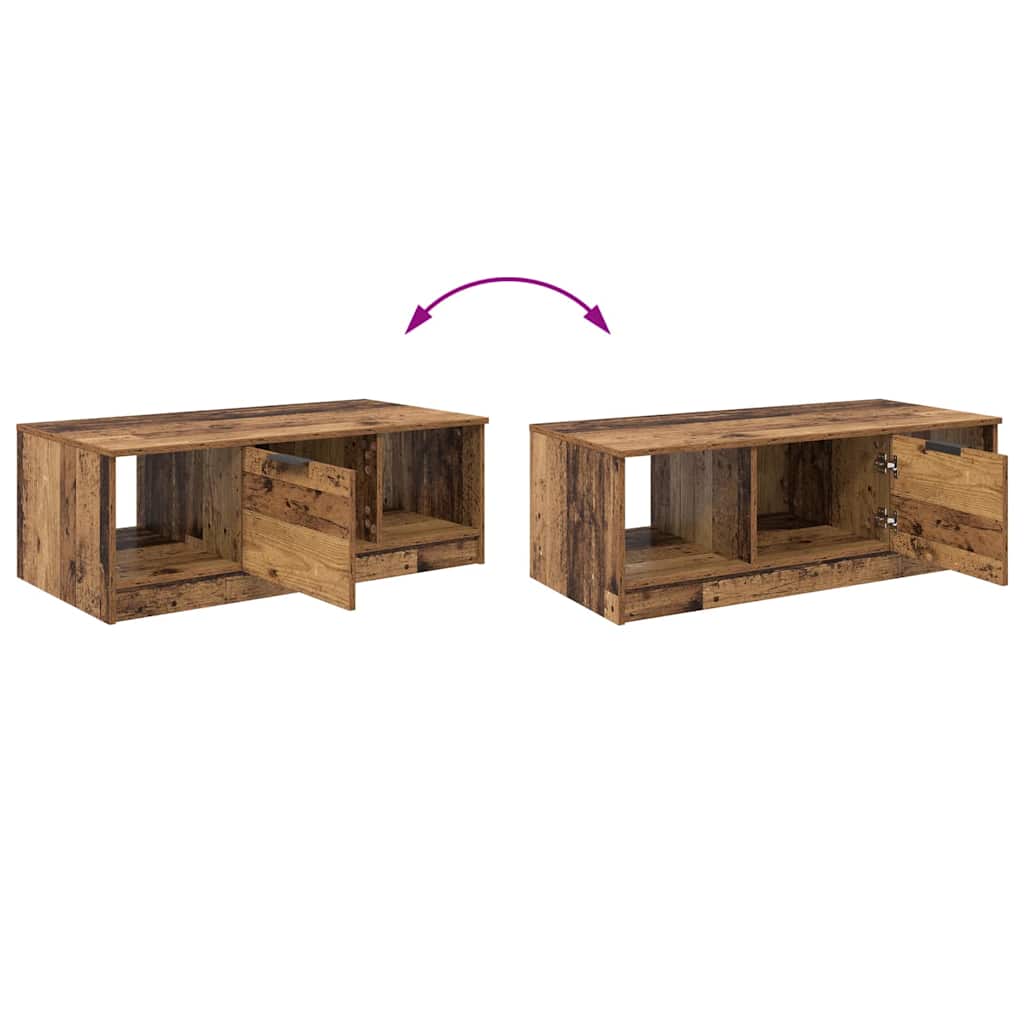 Tavolino da salotto con cassetto Legno vecchio 102 x 50 x 36cm
