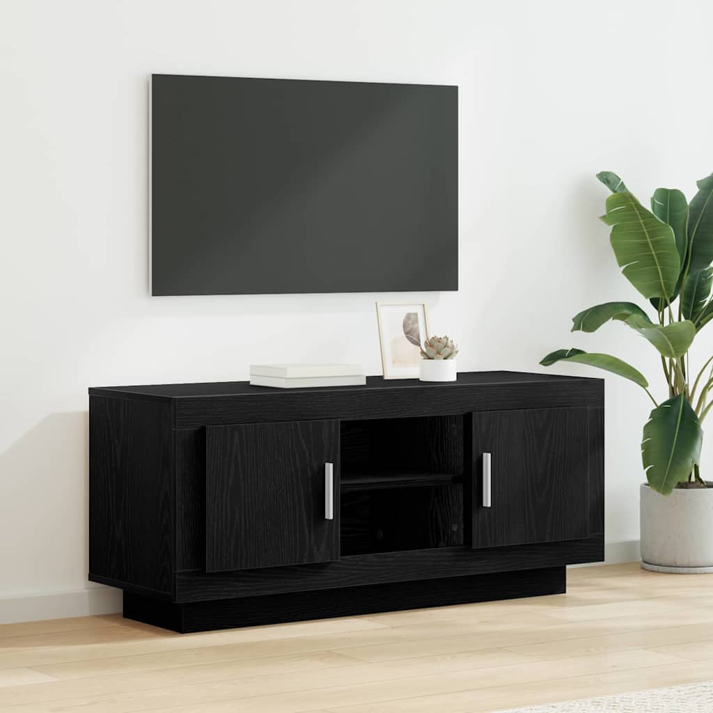 Mobile TV Rovere Nero 102 x 35 x 45 cm Legno multistrato