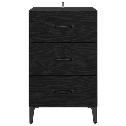 Armadio da Notte Rovere Nero 40 x 40.5 x 66 cm | homemem39