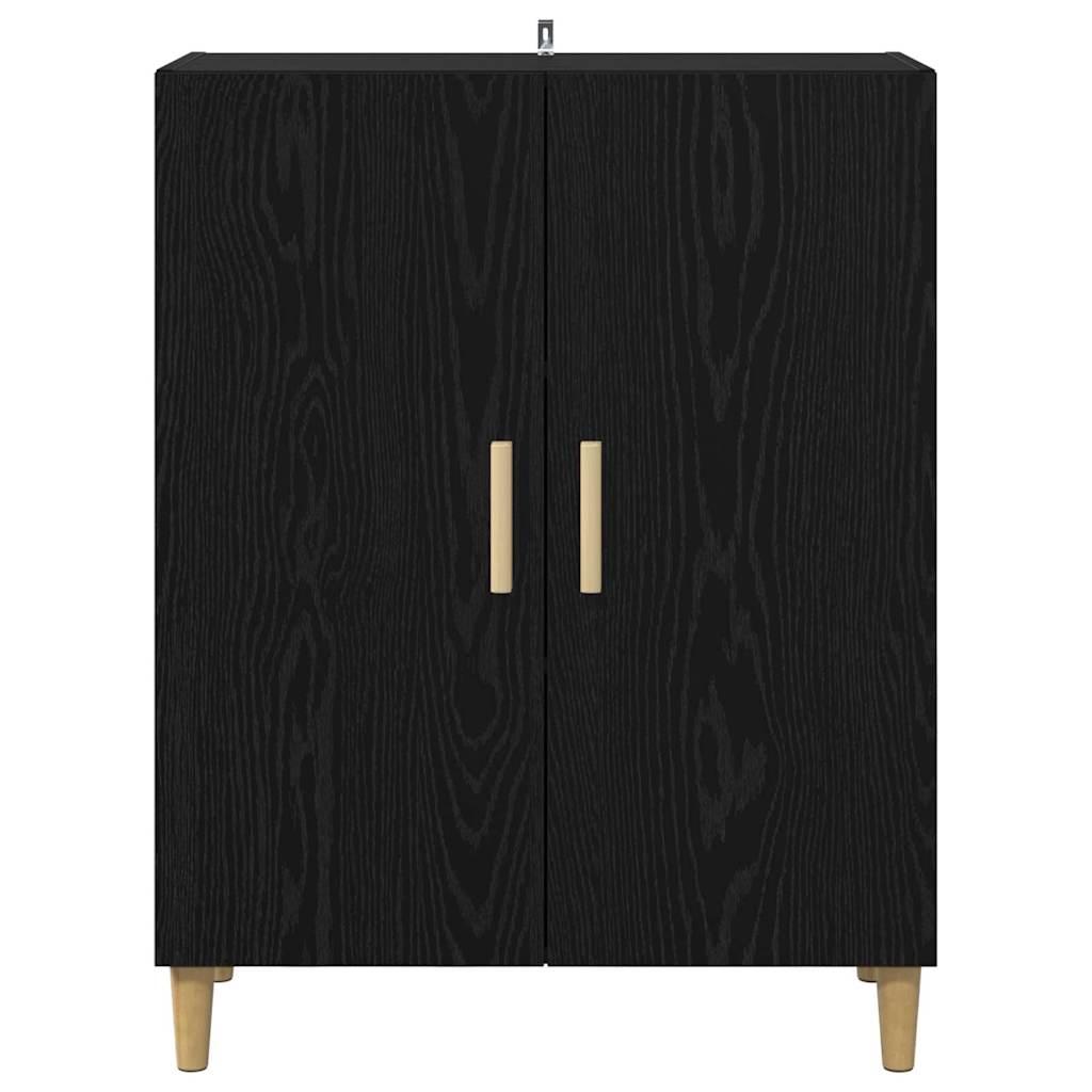 Credenza Rovere Nero 70 x 34 x 90 cm Legno multistrato