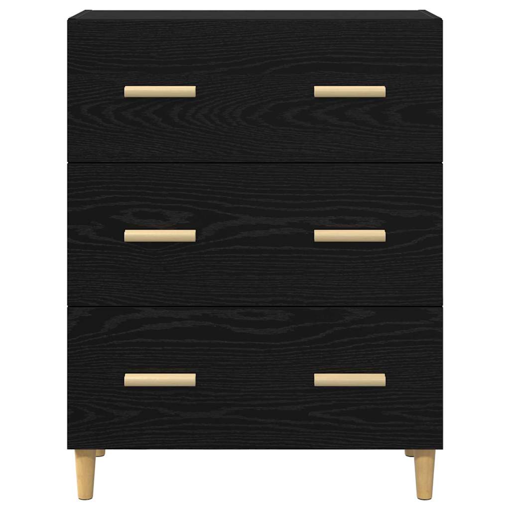 Credenza Rovere Nero 69,5 x 34 x 90 cm Legno multistrato