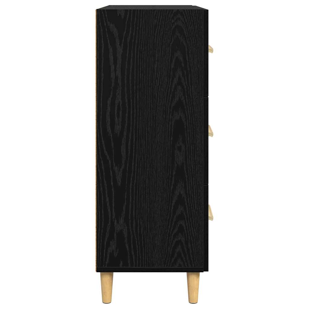 Credenza Rovere Nero 69,5 x 34 x 90 cm Legno multistrato