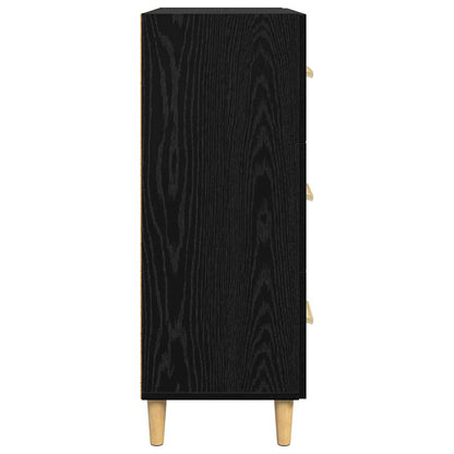 Credenza Rovere Nero 69,5 x 34 x 90 cm Legno multistrato