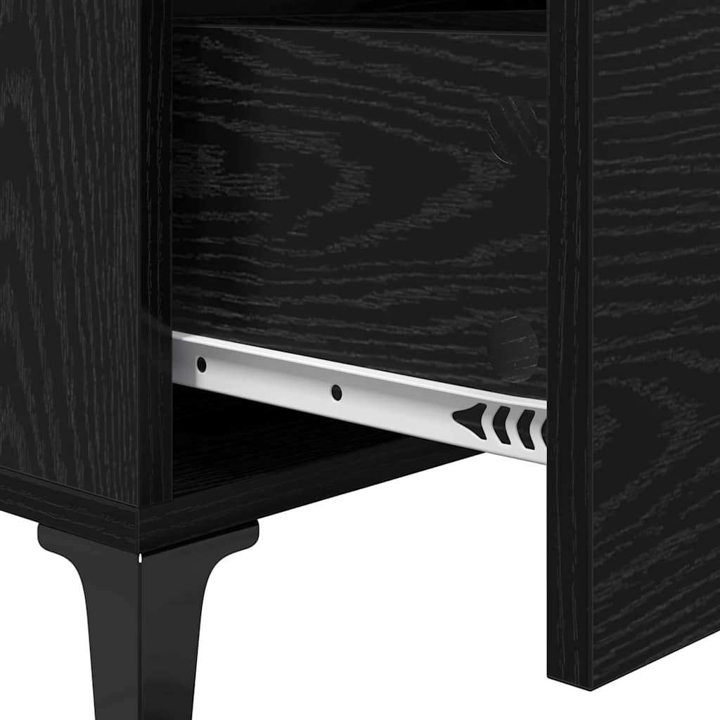 Credenza con cassetto Rovere Nero 69,5 x 34 x 90 cm