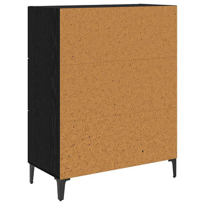 Credenza con cassetto Rovere Nero 69,5 x 34 x 90 cm