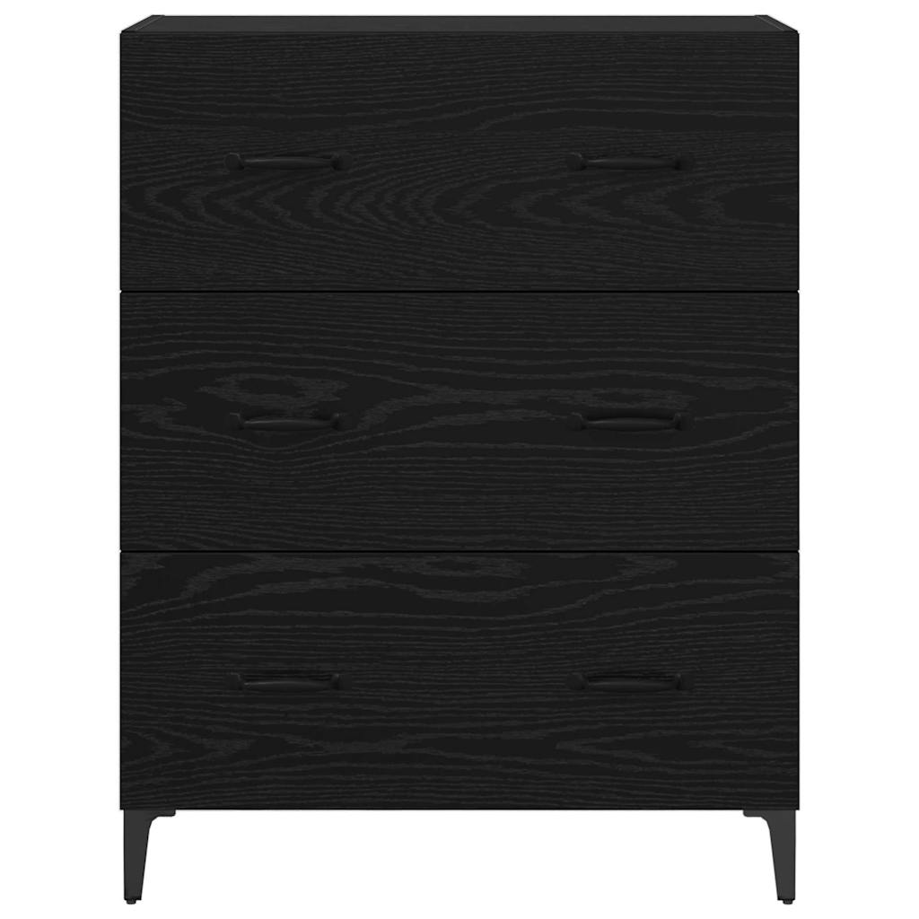 Credenza con cassetto Rovere Nero 69,5 x 34 x 90 cm