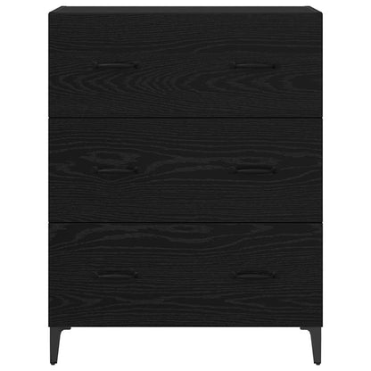 Credenza con cassetto Rovere Nero 69,5 x 34 x 90 cm