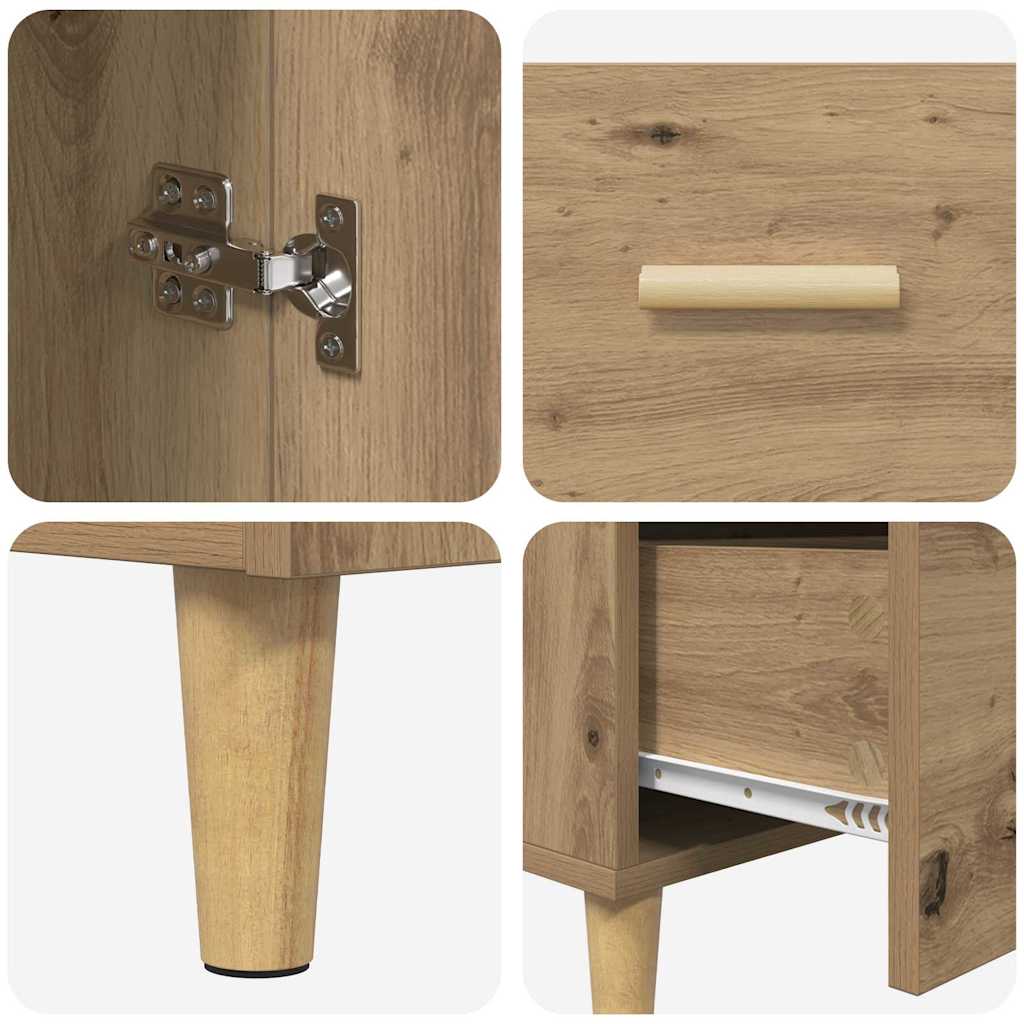 Credenza Rovere artigianale 34 x 69.5 x 90 cm Legno multistrato