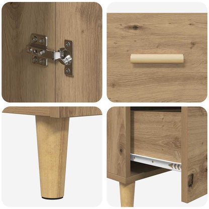 Credenza Rovere artigianale 34 x 69.5 x 90 cm Legno multistrato