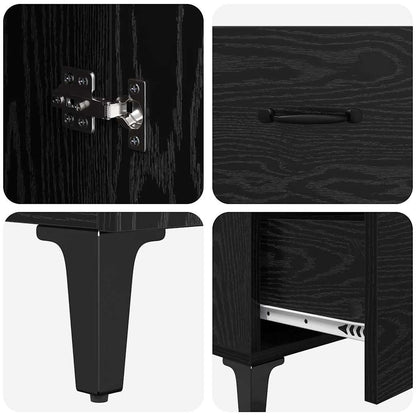 Credenza Rovere Nero 69,5 x 34 x 90 cm Legno multistrato
