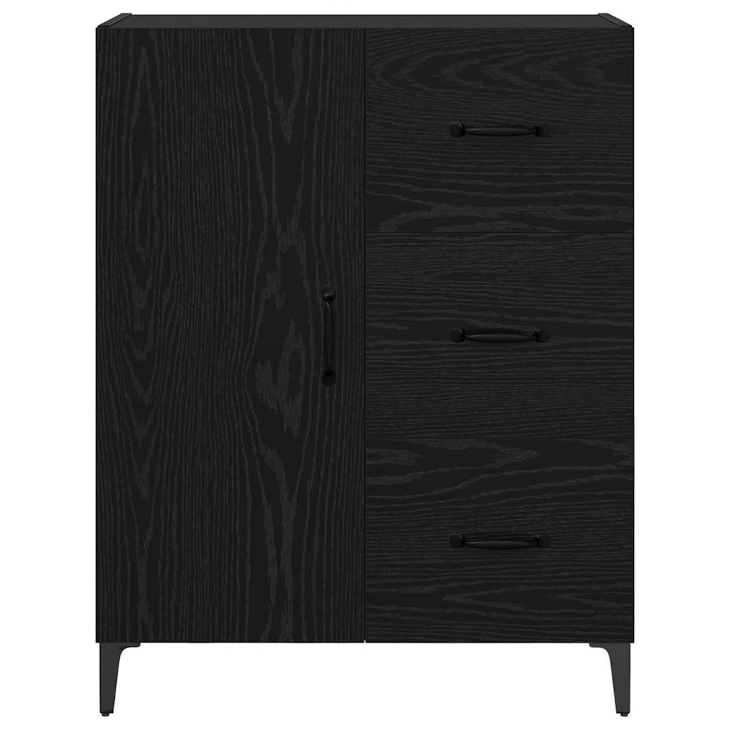 Credenza Rovere Nero 69,5 x 34 x 90 cm Legno multistrato