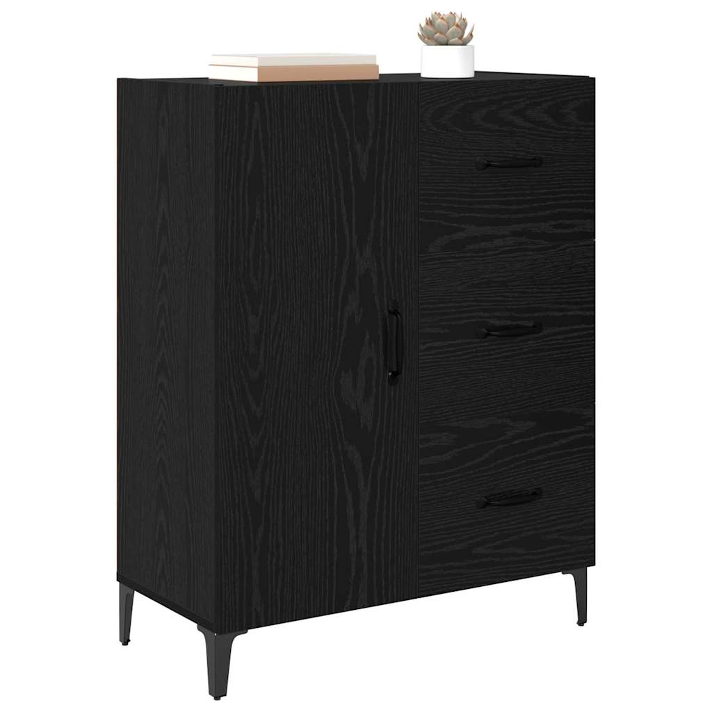 Credenza Rovere Nero 69,5 x 34 x 90 cm Legno multistrato