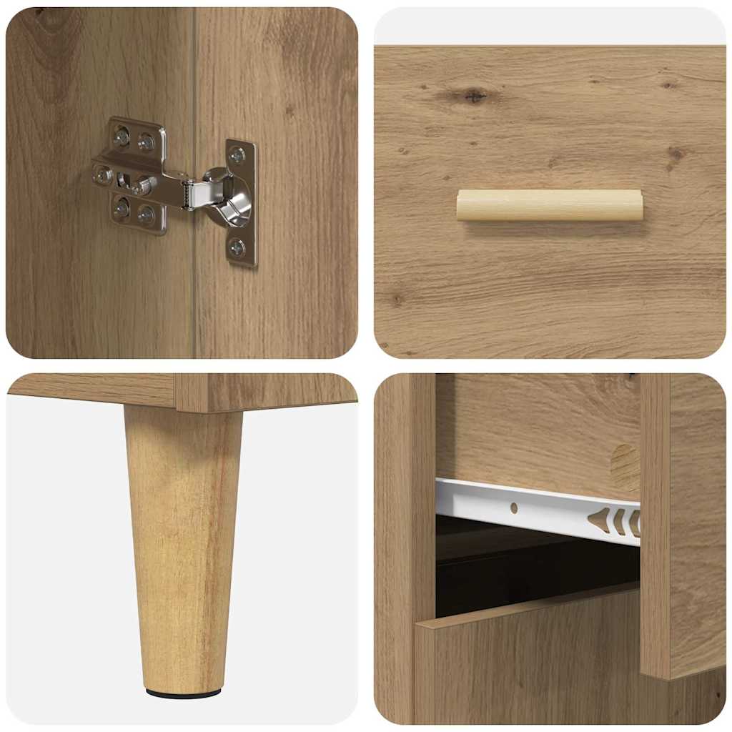 Credenza rovere artigianale 34 x 69.5 x 89 cm Legno multistrato